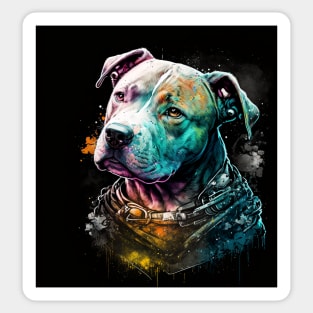 Pitbull Puppy doggy dog Sci-fi Sticker